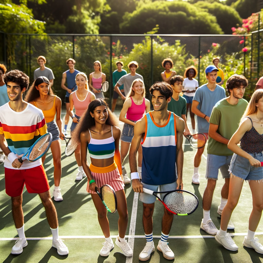 Group of young athletes